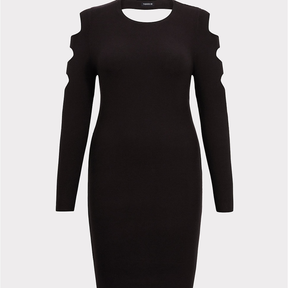 Torrid Cut out Sweater Dress 4X Size 26 Black